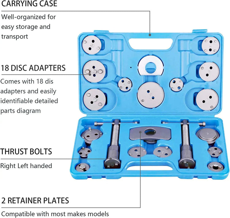 22pc Disc Brake Caliper Piston Rewind Tool Kit Set – view 7