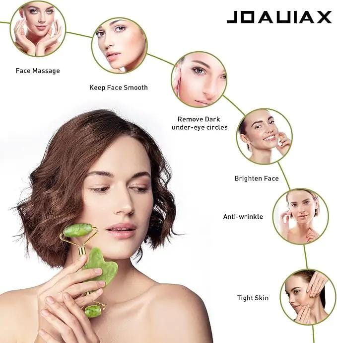 Poppy Gifts Jade Roller and Gua Sha Massager Set Jade Roller and Gua Sha Massager Set