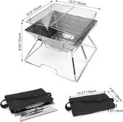 Folding BBQ Campfire Grill Barbeque Portable Camping Grill – view 4