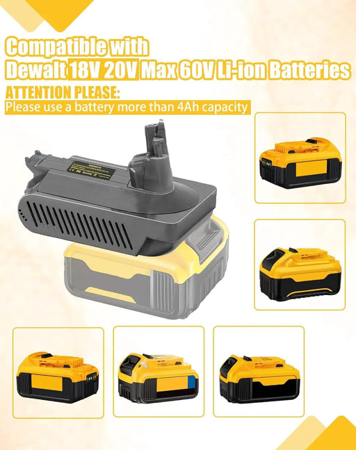 Dewalt 18V 20V Battery Adapter Converter To Dyson V10 Battery – view 2