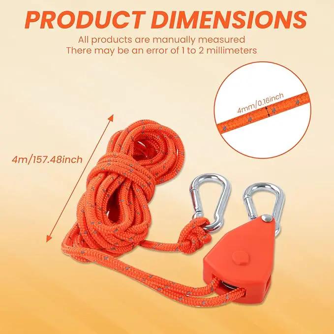 ECOTREK Ecotrek Reflective Ratchet Guy Ropes – Adjustable Tent Tie Down Ropes with Pulley JP5687 Ecotrek Reflective Ratchet Guy Ropes – Adjustable Tent Tie Down Ropes with Pulley JP5687