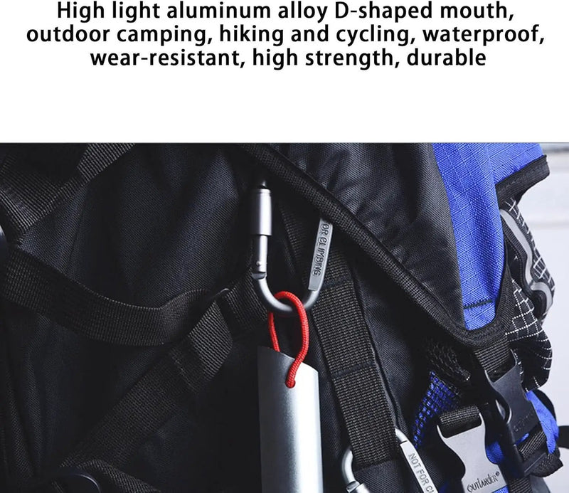 ECOTREK accessories Heavy Duty D-Shaped Aluminium Carabiner Hooks HL3221 Heavy Duty D-Shaped Aluminium Carabiner Hooks HL3221