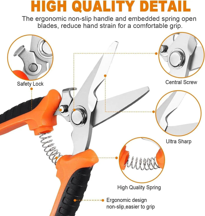 3PCS Garden Pruning Scissors Shears Clippers Set – view 4