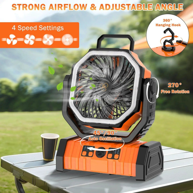 salelink.co.nz Unbranded Camping Fan with LED Lantern Camping Fan with LED Lantern | Action Outdoors NZ