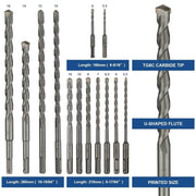 Rotary Hammer Drill Bits Set & Chisels Concrete Masonry Hole Tool 17pcs – view 3