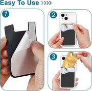 Black Silicone Credit Card Holder Pocket Case Sticker Phone – view 3