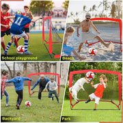 salelink.co.nz Unbranded Red 2 Pack Portable Kid Soccer Goals Red 2 Pack Portable Kid Soccer Goals | Action Outdoors NZ