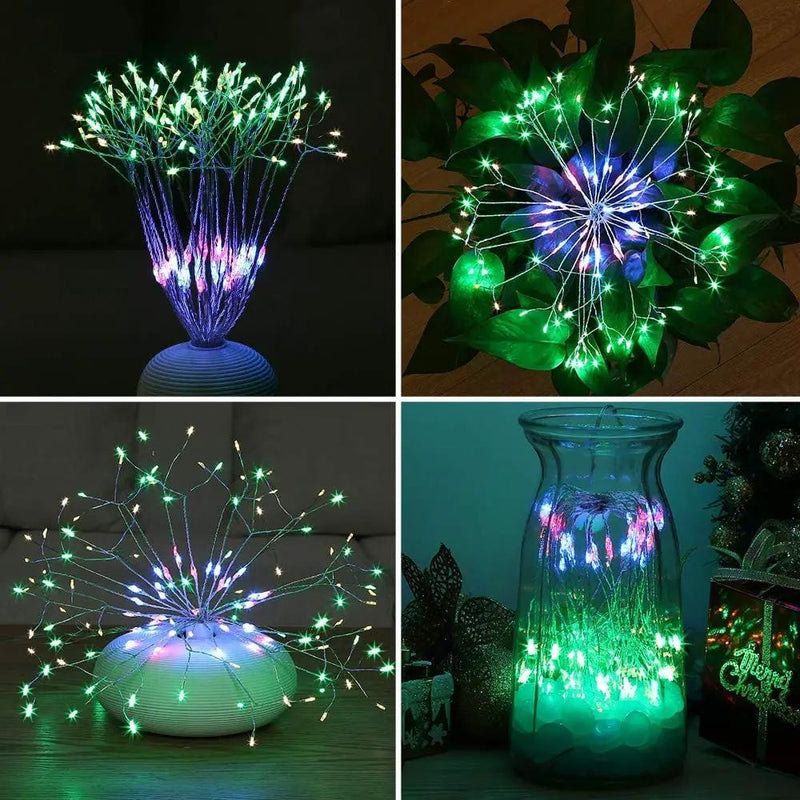 198 LED Hanging Starburst Firework Fairy String Light Lamp Party Xmas Decro – view 5