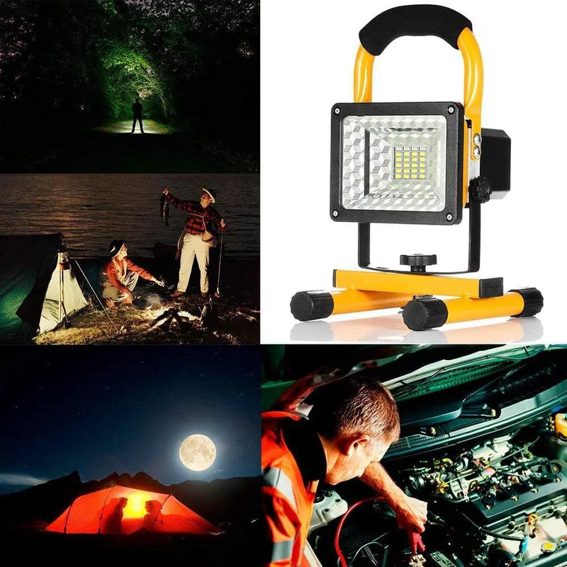 Rechargeable Portable LED Work Light with Stand,24LEDs,30W, Waterproof – view 5