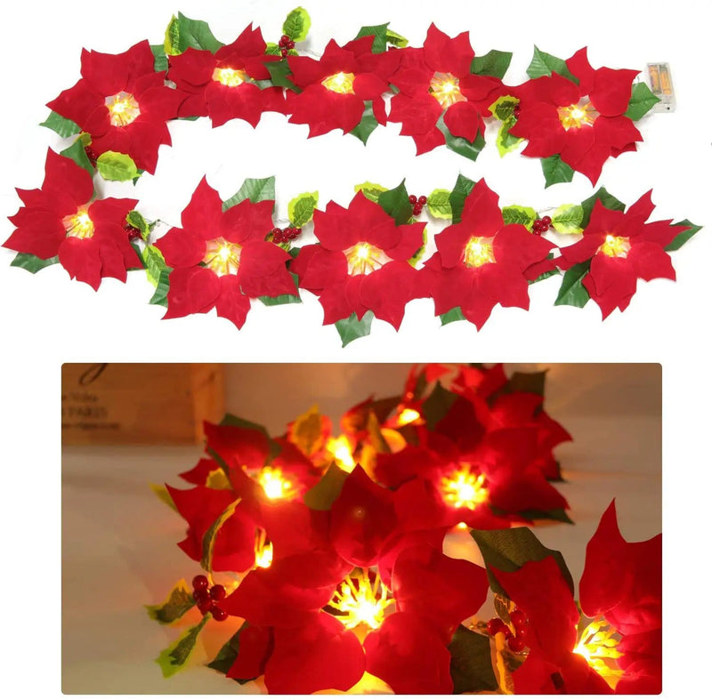 10LED Christmas Red Flower Tree Light Xmas Light String Lights – view 4