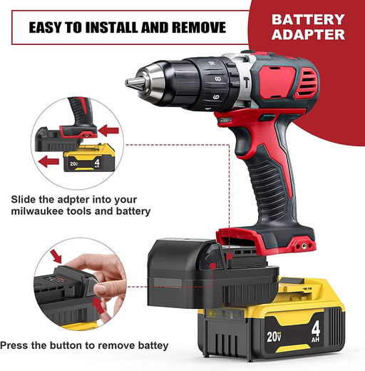 for Dewalt 18V/20V Max Battery Adapter Convert to for Milwaukee M18 18V Tool Use – view 2
