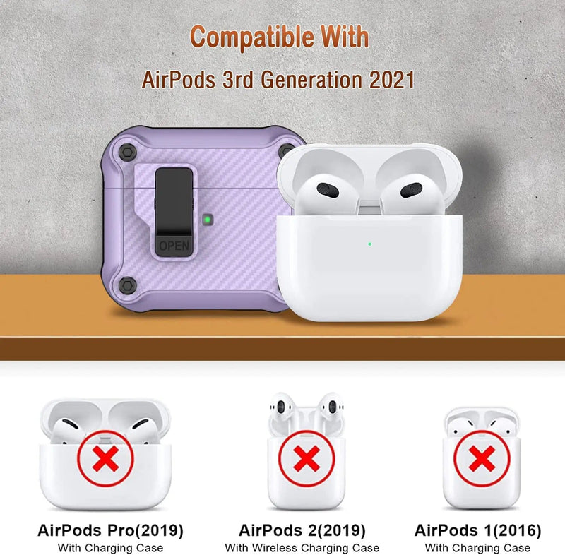 AirPods 3 Case Lock Clip, Armor Protective Hard TPU Case – view 3