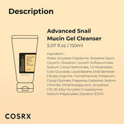 Poppy Gifts Skin Care COSRX Advanced Snail Mucin Gel Cleanser 150ml COSRX Advanced Snail Mucin Gel Cleanser 150ml