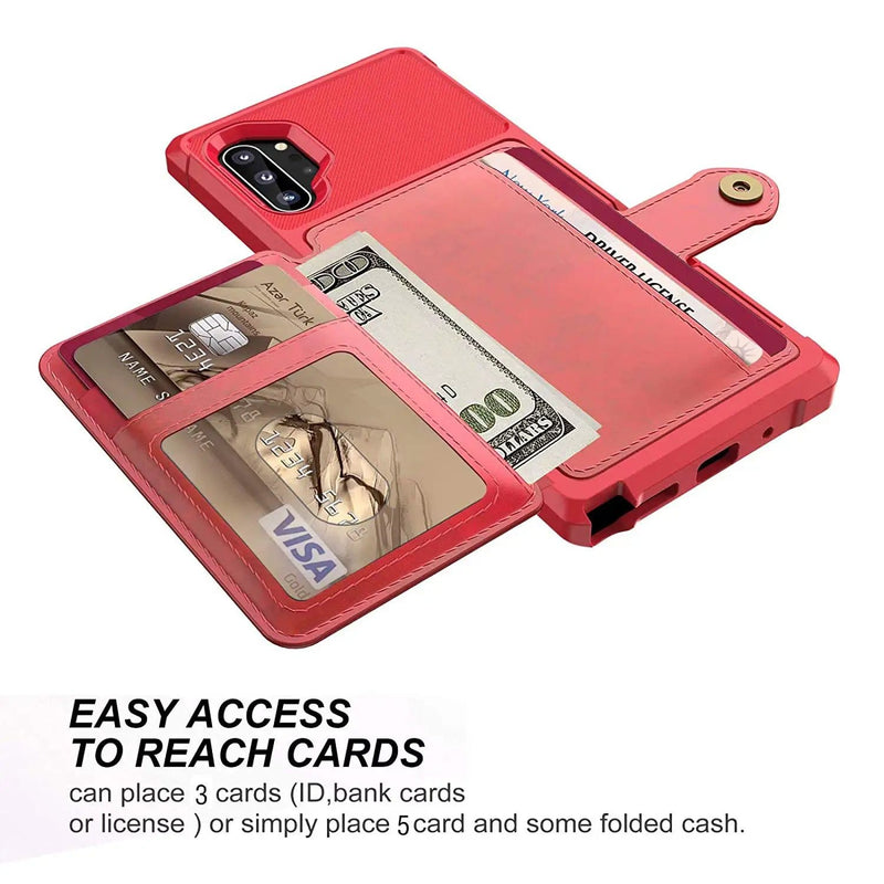 salelink.co.nz Unbranded Samsung Note 10 Case Samsung Galaxy Note 10 Leather Wallet Case 4 Cards
