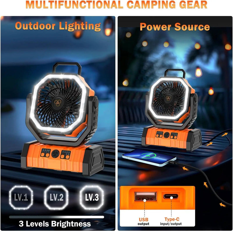 salelink.co.nz Unbranded Camping Fan with LED Lantern Camping Fan with LED Lantern | Action Outdoors NZ