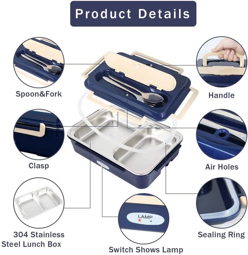 salelink.co.nz Unbranded Electric Heated Lunch Box Electric Heated Lunch Box (PR7077) | Action Outdoors NZ