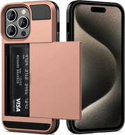 salelink.co.nz Unbranded iPhone 15 Pro Max Case iPhone 15 Pro Max Case - Card Holder Drop Protection Screen Protect...