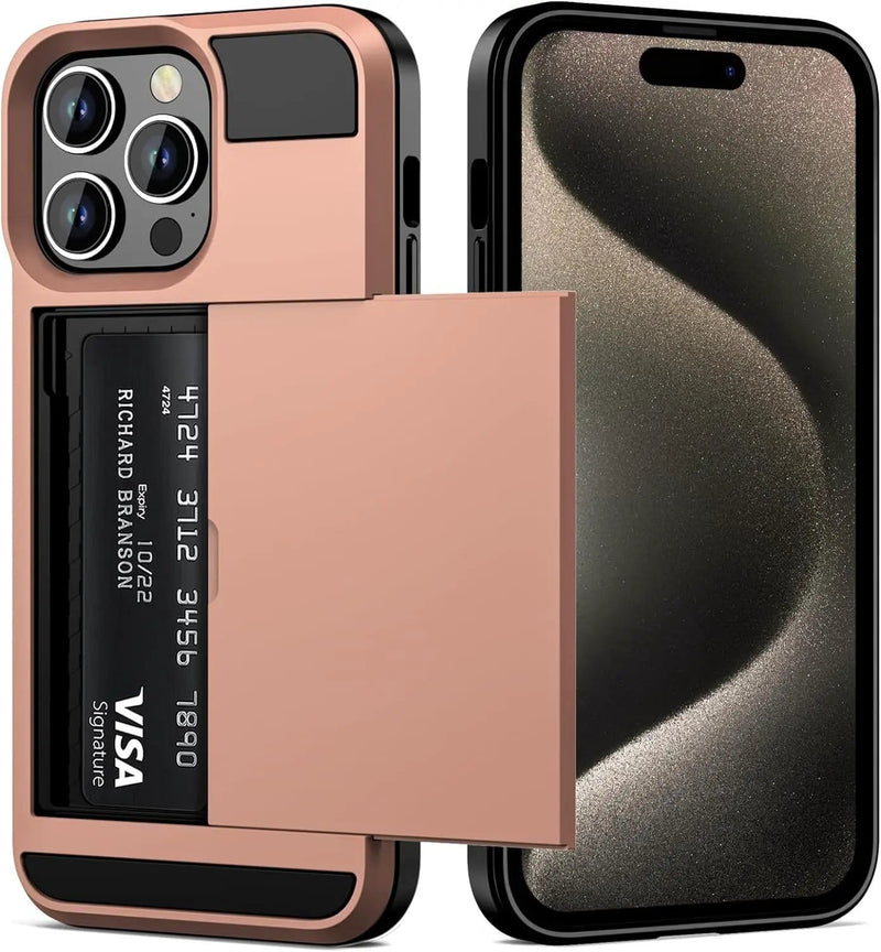 salelink.co.nz Unbranded iPhone 15 Pro Max Case iPhone 15 Pro Max Case - Card Holder Drop Protection Screen Protect...