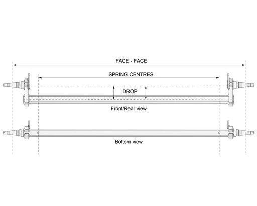 Trojan Drop Beam Axle Disc Braked 1750kg Galvanised Made To Order For HeavyDuty Trailers Ready To Install – view 2
