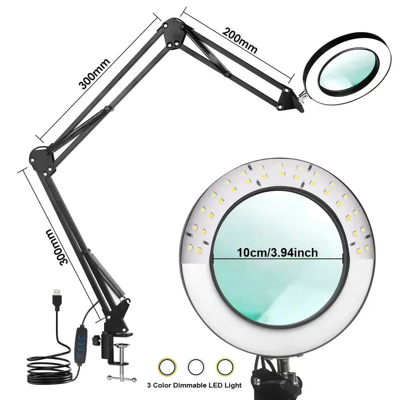 72LED 8X/10X USB Magnifying Glass with 3 Colours Light (10 different variants available) – view 9