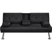 Yaheetech Fabric Upholstered Convertible Futon Sofa Bed Fabric Upholstered Convertible Futon Sofa Bed