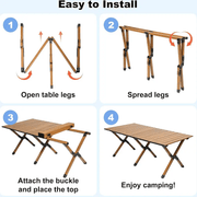 90CM Folding Dining Table Camping Picnic Egg Roll – view 3
