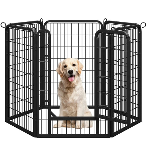 100cm Tall 6 Panels Heavy Duty Dog Playpen Exercise Barrier Outdoor Indoor Fence – view 1