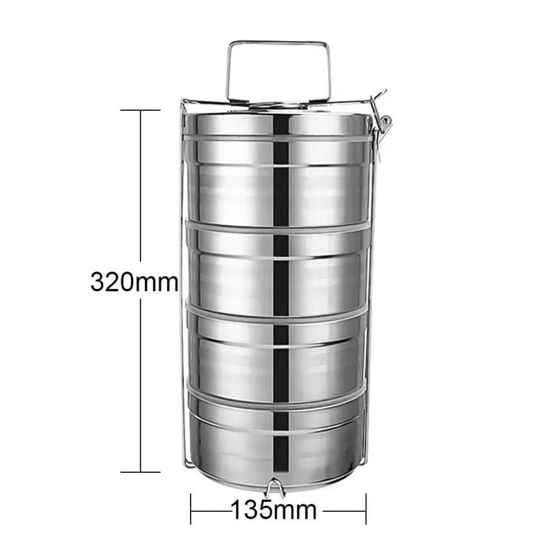 Mead's Supply & Equipment Outfitters limited Camp Cookware & Food Storage Stainless Steel Insulated Lunch Box Stackable Bento Containers With Lock Handle Stainless Steel Insulated Bento Lunch Box Set With Lock