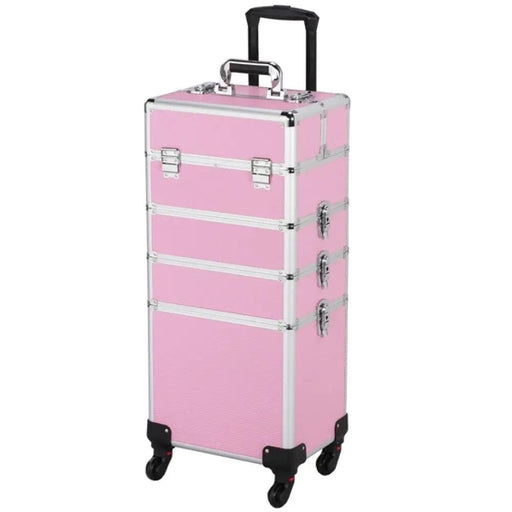 4-In-1 Aluminum Rolling Cosmetic Makeup Train Cases Trolley – view 1