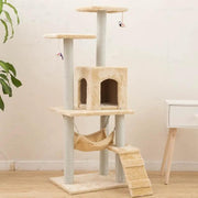125CM Cat Tree House Scratching Post Condo - BEIGE – view 1