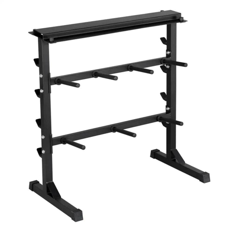 3 Tier Dumbbell Barbell Rack Weight Plate/Bar Storage Holder – view 1