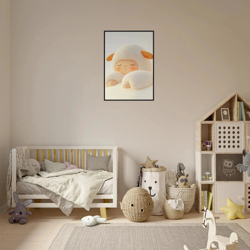 Blank Wall Print Shop Print Material Fluffy Sheep Asleep Fluffy Sheep Asleep