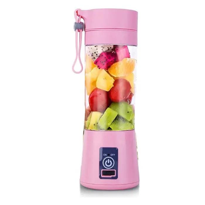 Pink Portable Electric Fruit Juicer Blender Bottle Smoothie Maker – view 1