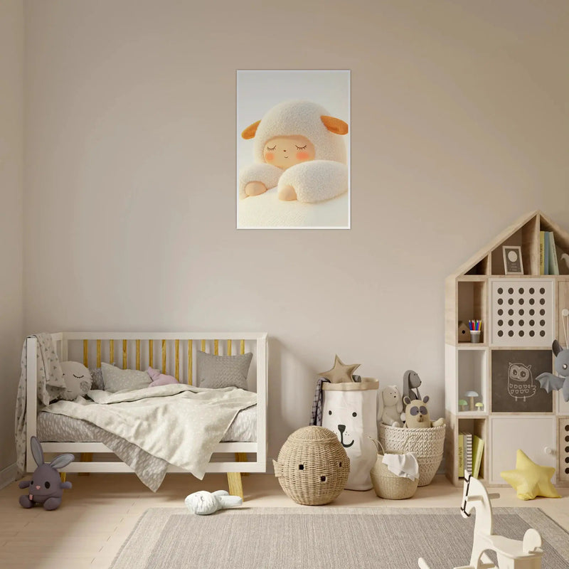 Blank Wall Print Shop Print Material Fluffy Sheep Asleep Fluffy Sheep Asleep