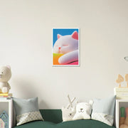 Blank Wall Print Shop Print Material Fluffy Cat Asleep Fluffy Cat Asleep