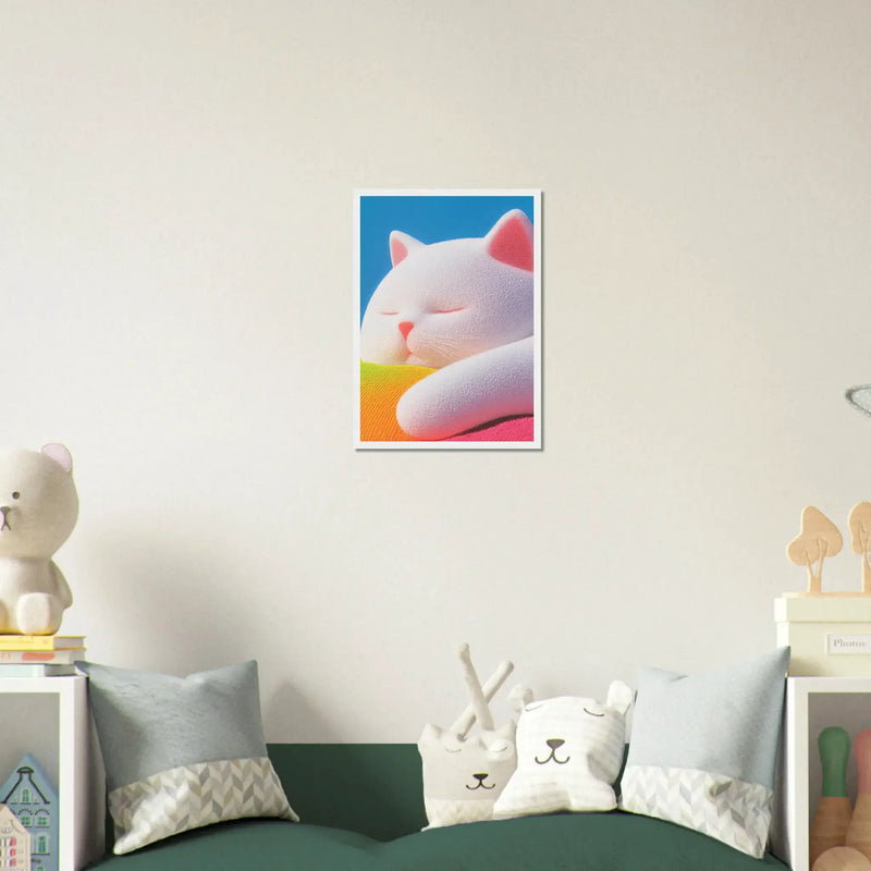 Blank Wall Print Shop Print Material Fluffy Cat Asleep Fluffy Cat Asleep