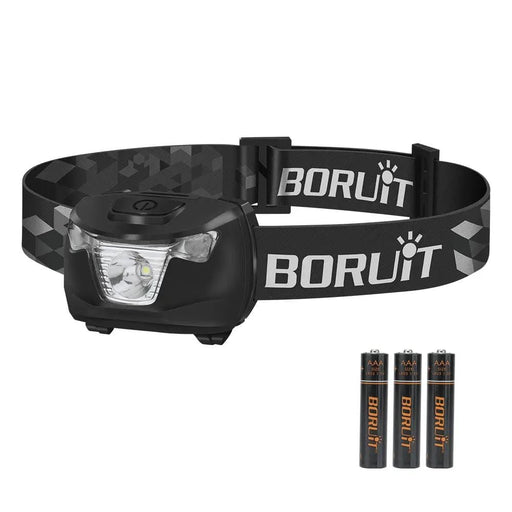 BORUiT BR01 White & Red LED Mini Headlamp 240LM 4-Mode Headlight Waterproof Camping Fishig Torch Powered By AAA – view 1