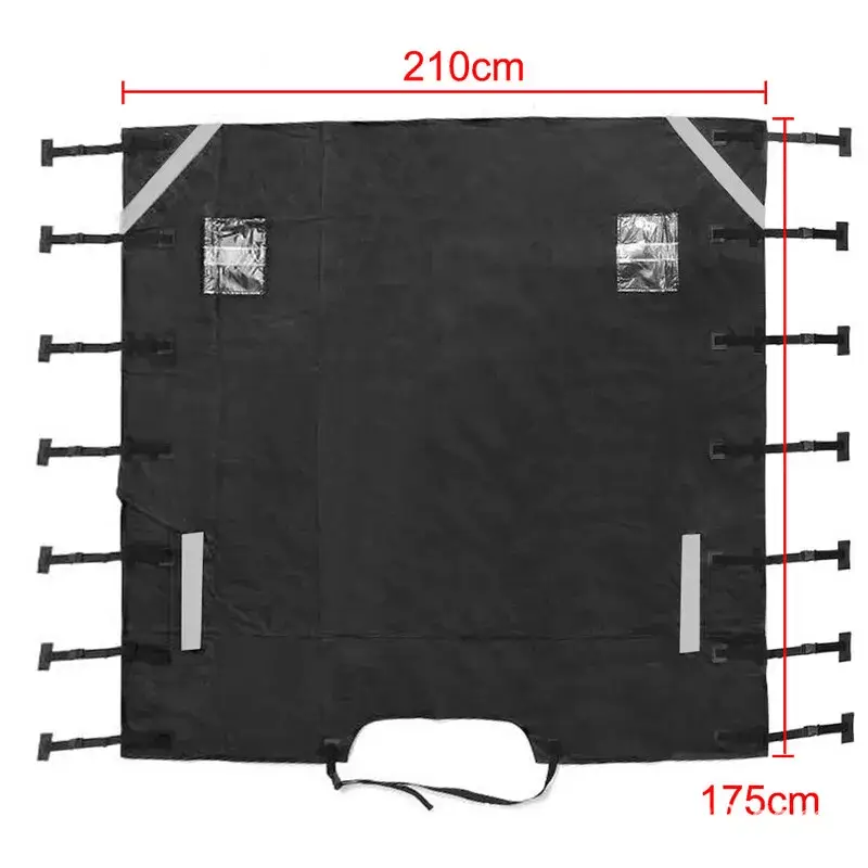 Caravan Front Towing Cover Tough 600D Protector LED Light Reflective Strips – view 3