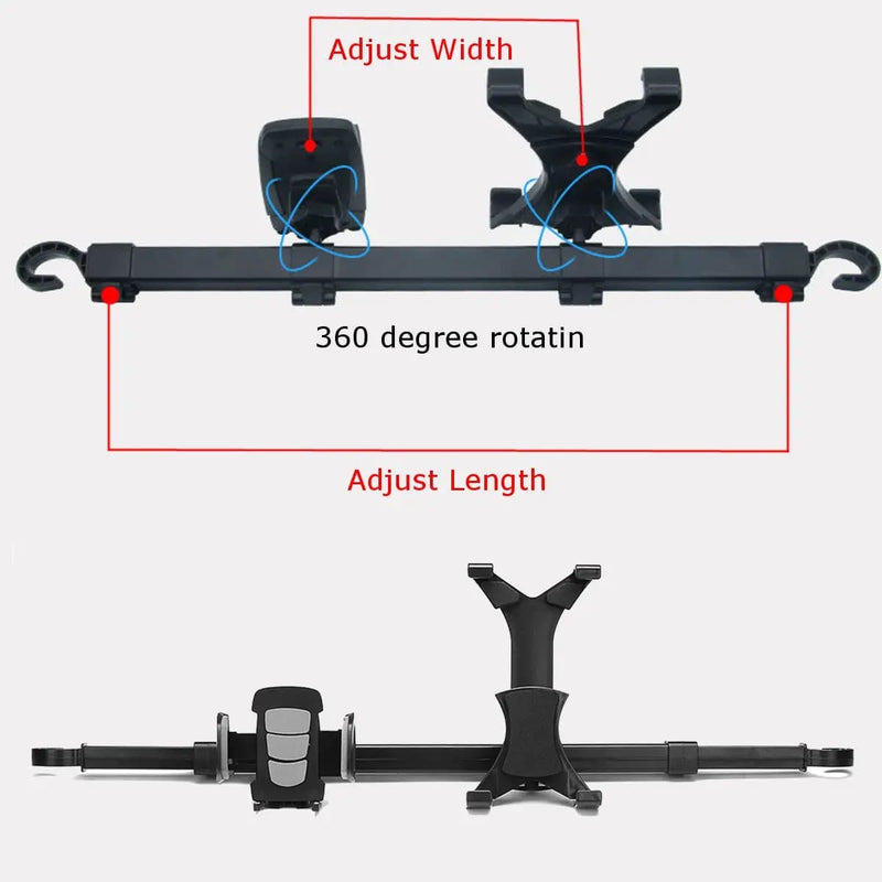 Car Seat Headrest Phone Holder Dual Mount For iPad Tablet – view 2