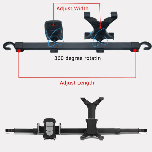 Car Seat Headrest Phone Holder Dual Mount For iPad Tablet – view 2