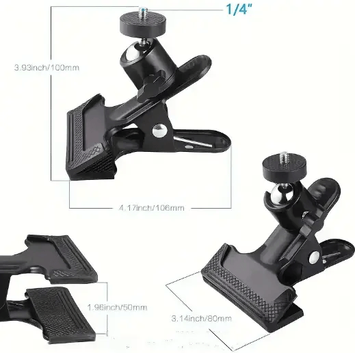 salelink.co.nz Unbranded 2PCS Spring Clamp Mount with 360-Degree Rotating Spring Clamp Mount 360 Rotating Ball Head 2 Pack