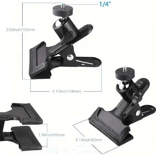 salelink.co.nz Unbranded 2PCS Spring Clamp Mount with 360-Degree Rotating Spring Clamp Mount 360 Rotating Ball Head 2 Pack