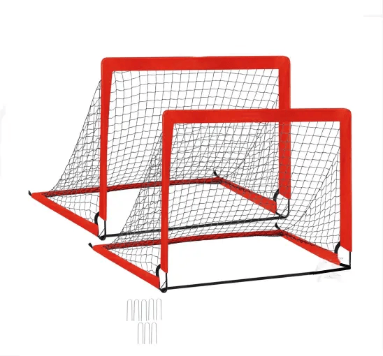 salelink.co.nz Unbranded Red 2 Pack Portable Kid Soccer Goals Red 2 Pack Portable Kid Soccer Goals | Action Outdoors NZ