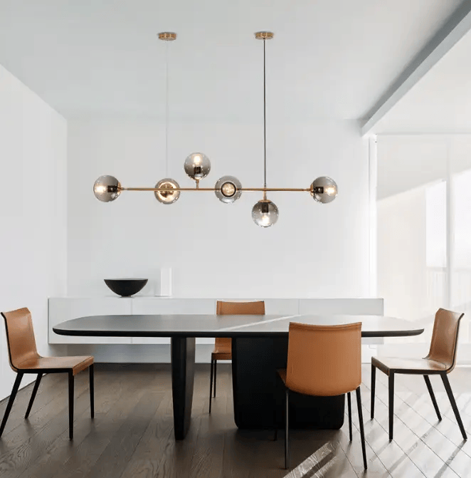Modern Hanging Lamp Ceiling Light Roung Grey Glass Lampshade – view 4