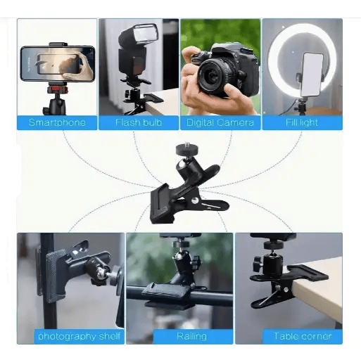 salelink.co.nz Unbranded 2PCS Spring Clamp Mount with 360-Degree Rotating Spring Clamp Mount 360 Rotating Ball Head 2 Pack