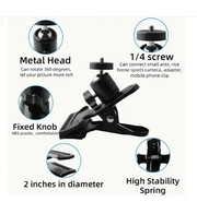 salelink.co.nz Unbranded 2PCS Spring Clamp Mount with 360-Degree Rotating Spring Clamp Mount 360 Rotating Ball Head 2 Pack