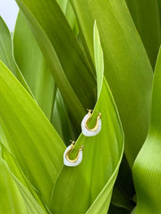 Tahana Jewellery Hoops Kōmaru White Gold Hoops Kōmaru White Gold Hoops