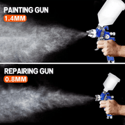 salelink.co.nz Unbranded 2PCS Paint Spray Gun Kit HVLP Paint Spray Gun Kit Two Pack With Regulators