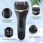 Rechargeable Electric Foot File Pedicure Kit With 3 Rollers And LCD Display – view 7