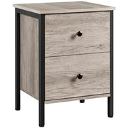 Yaheetech Metal-Framed Side Table with 2 Drawers Metal-Framed Side Table with 2 Drawers